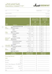 Result Card Primary 1st & 2nd (10 pieces)